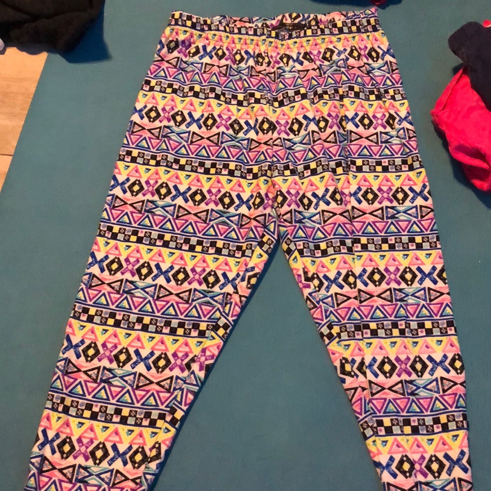 multi colored and pattern leggings